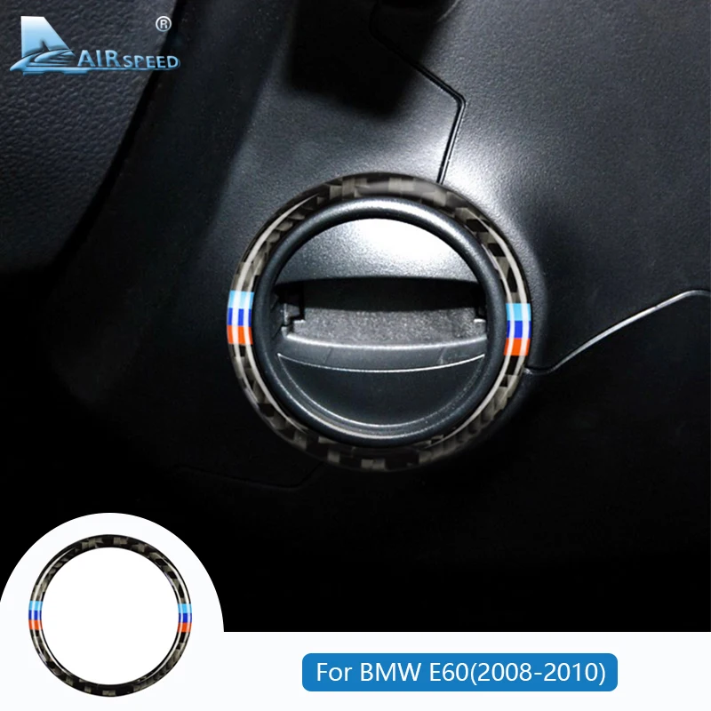 Airspeed for BMW E60 Accessories Sticker Stickers Carbon Fiber Interior Trim Car Ignition Keyhole Ring Cover | Автомобили и