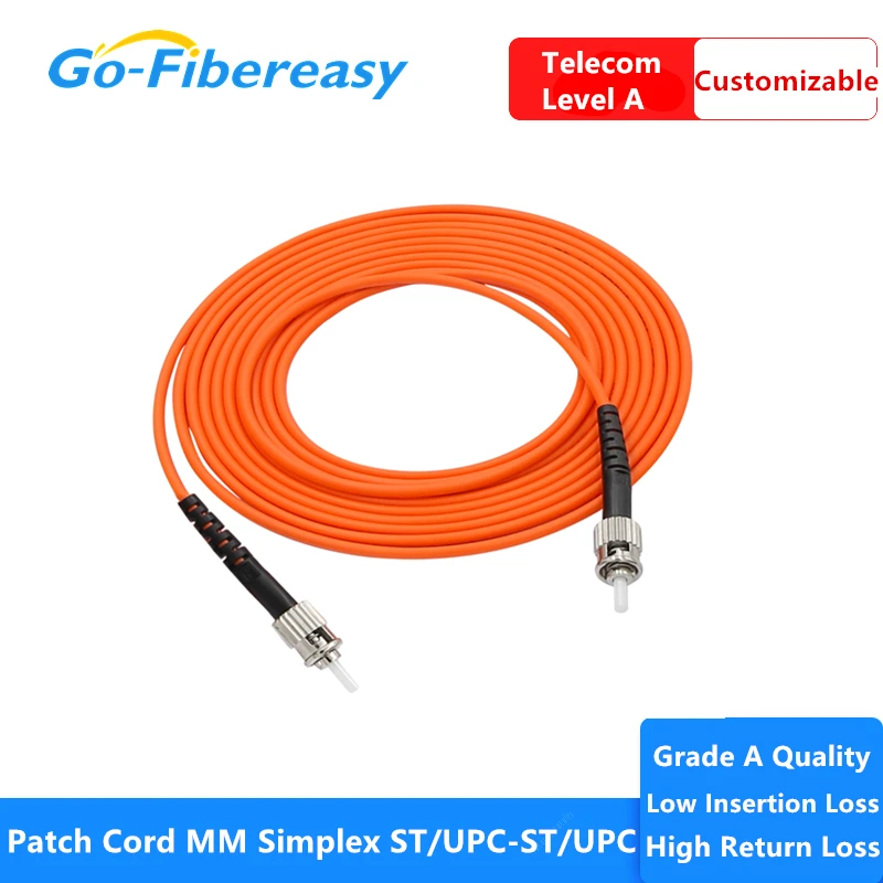 

10 шт. волоконный патч-корд ST to ST Simplex мультимодовый OM1 62,5/125 мкм волоконно-канальный соединительный кабель 3,0 мм 3M ST UPC волоконно-оптический каб...