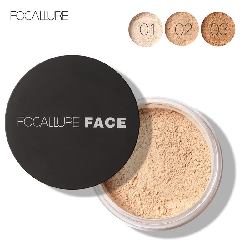

Focallure Face Loose Powder 3 Colors Face Foundation Concealer Powder oil Control Natural Matte Translucent Powder Maquiagem