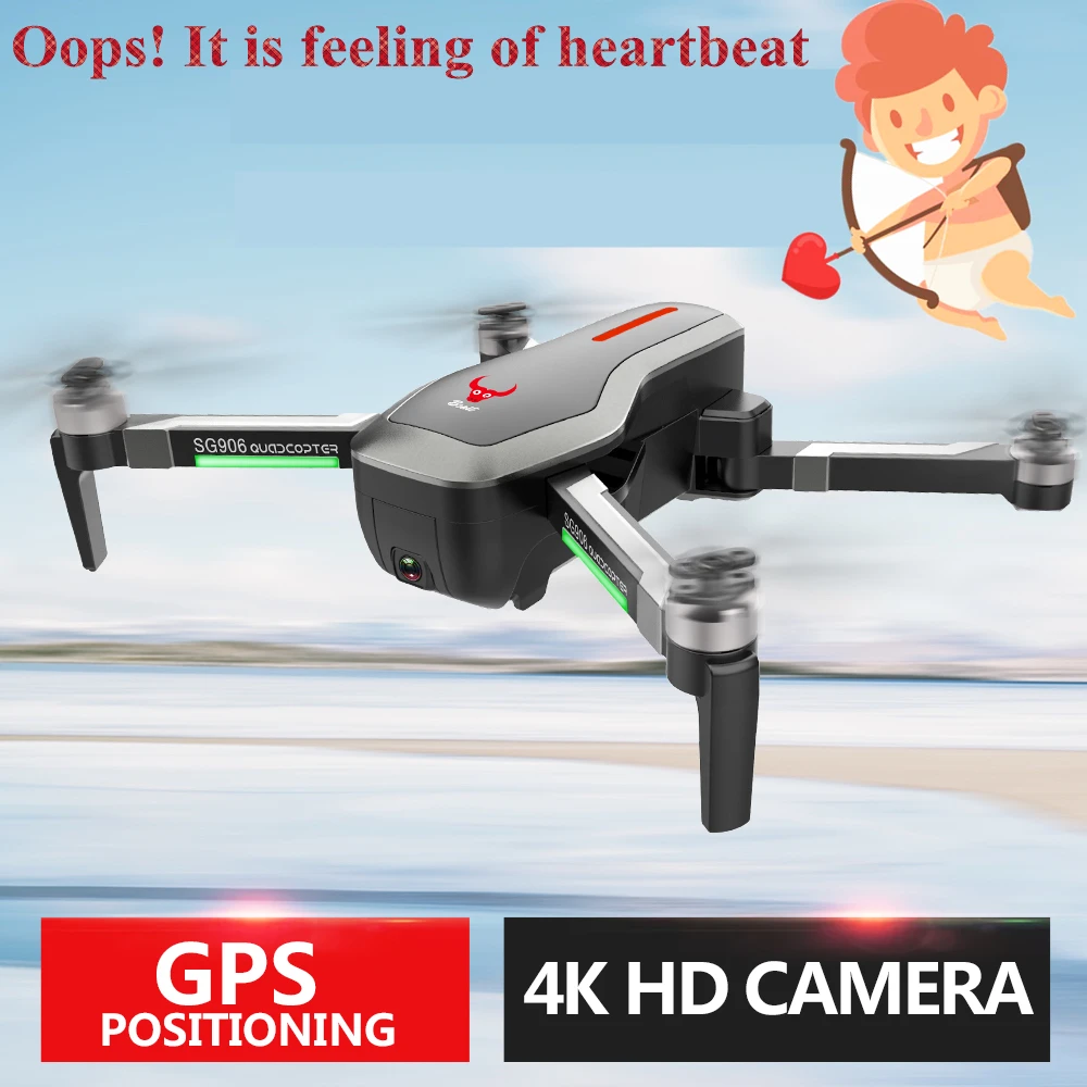 SG906 миниатюрный Дрон Квадрокоптер gps дроны 5G WI FI FPV 4 K Камера drone бесщеточный