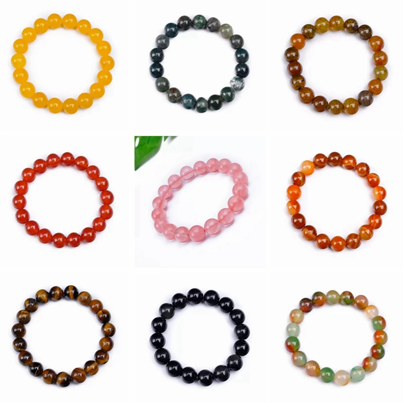 Новый режим бусы из натурального камня красный агат браслет Кристальные