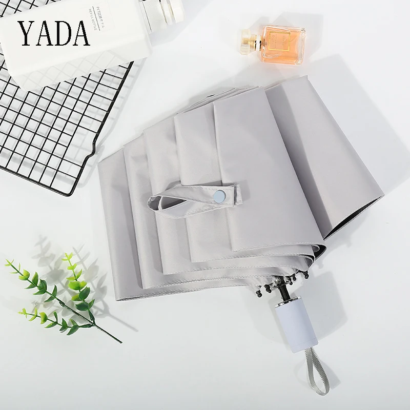 

YADA Solid Color Designer Folding Umbrella Rain Uv High Quality Clear Rain Umbrella For Women Windproof Parasols Umbrellas YS292