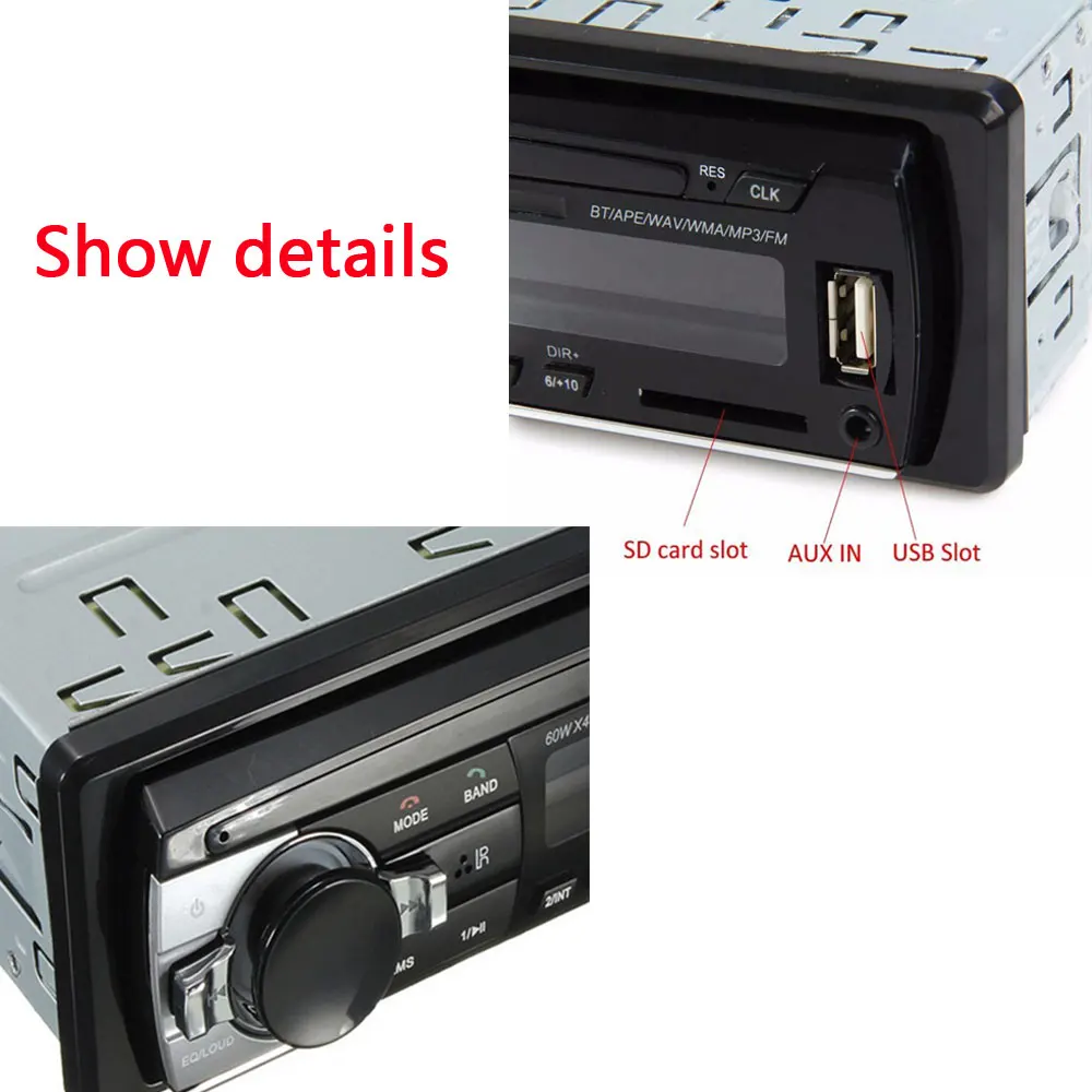 Podofo 1din Автомагнитола 12 В Автомагнитола Bluetooth автомобильный стерео плеер AUX-IN MP3 FM/USB In-Dash автомобильный аудио пульт дистанционного управления зарядное устройство для телефона