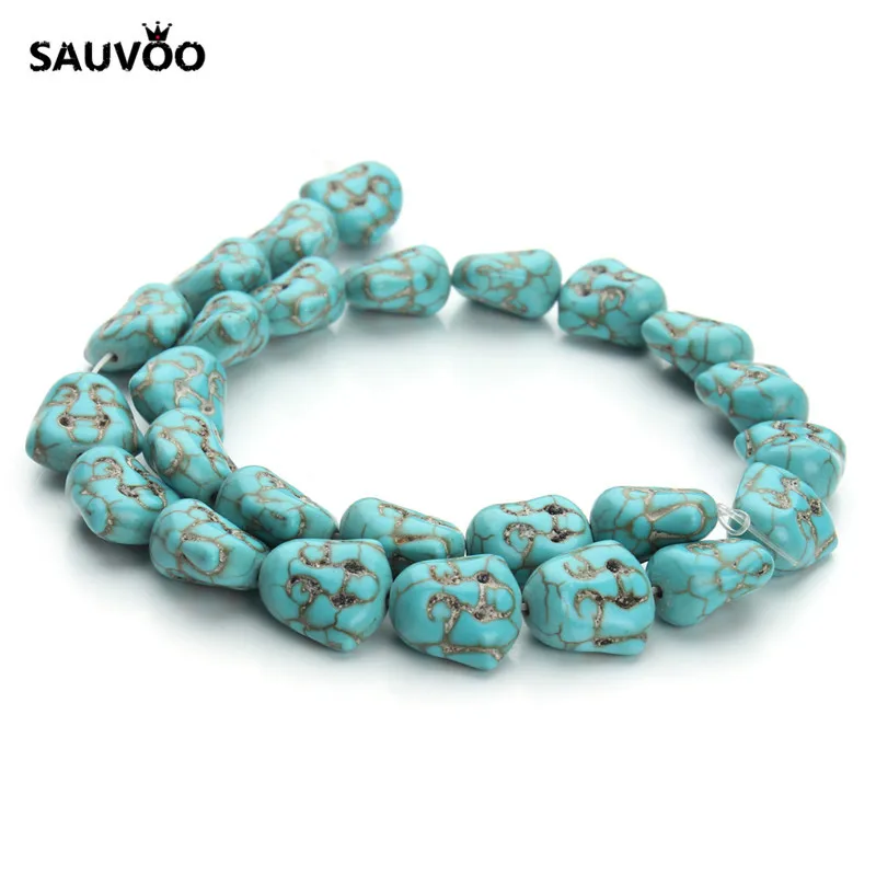 SAUVOO 1 нитка/лот 14 мм бусины для головы Будды натуральный белый синий бисер