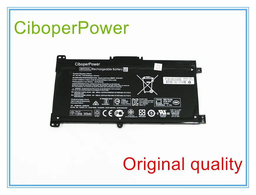 Оригинальный аккумулятор для ноутбука BK03XL, 11,55 в, 41,7 Вт/ч, для ноутбука 916366,-541, для ноутбуков, для HSTNN-UB7G