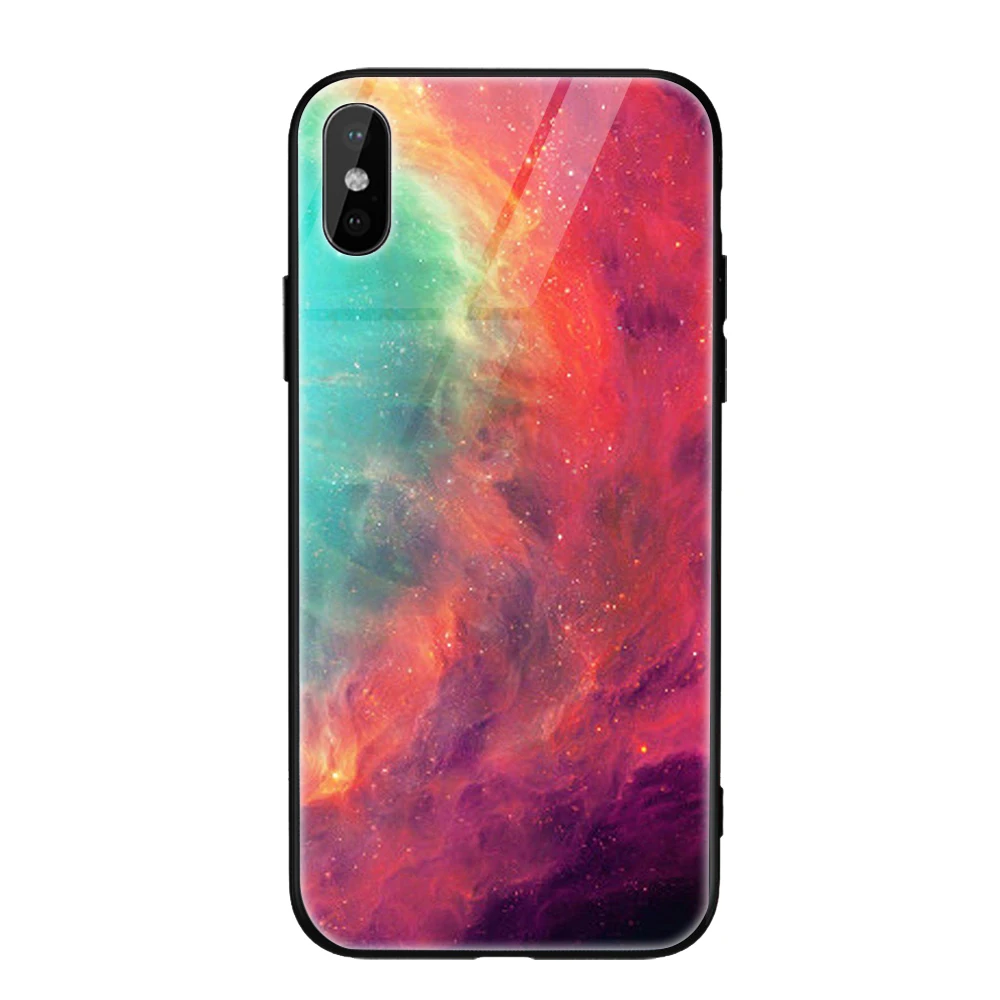 Style 6 Стеклянный чехол для телефона для iPhone 11 X XS Max XS Звездный Космический Чехол чехол для iPhone 8 7 6 6s Plus X противоударный чехол силиконовый чехол - Цвет: Style 6