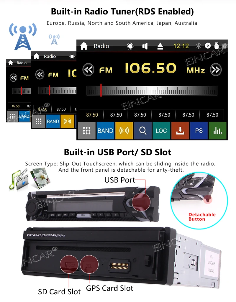 Автомобильный монитор плеер GPS навигация автомобильное радио Bluetooth FM/AM USB/SD AUX