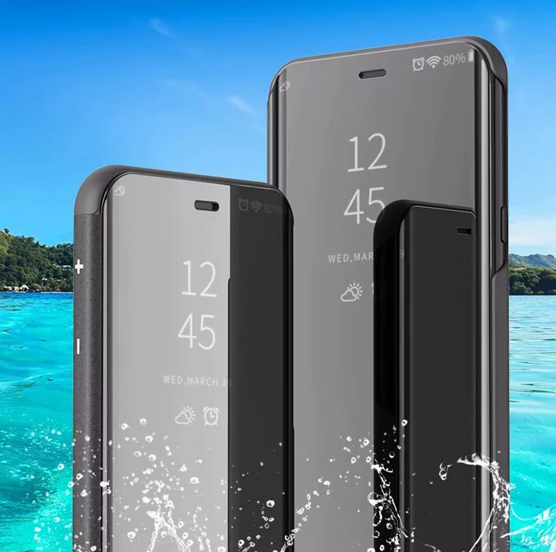 Умный зеркальный Чехол С Откидывающейся Крышкой для Samsung Galaxy S8 S9 плюс S7 край M10 M20 A5 A7 J3 J7 J5 J4 J6 J8 A6 A8 J2 Prime чехол