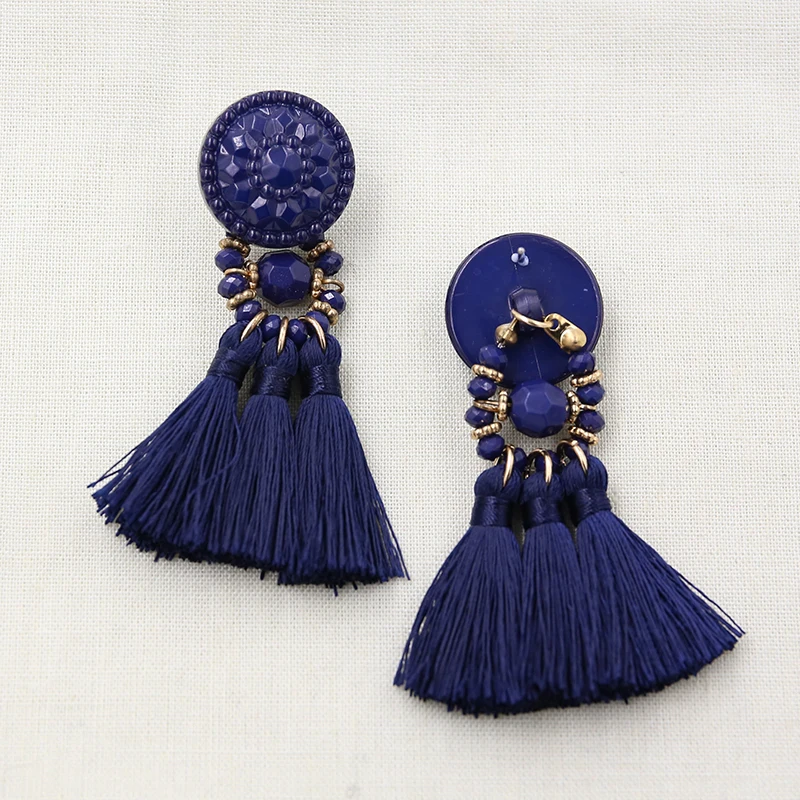 Модные женские маленькие тканевые серьги с кисточками, Boho ювелирные изделия ручной работы, Aretes De Mujer Boucle D'oreille Femme, летние серьги с бахромой