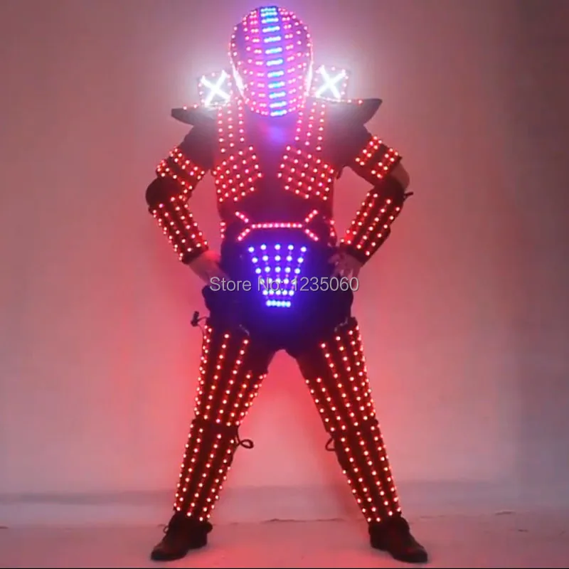 Цветная (RGB) Цвет СИД растет робот костюм для мужчин со светодиодной подсветкой