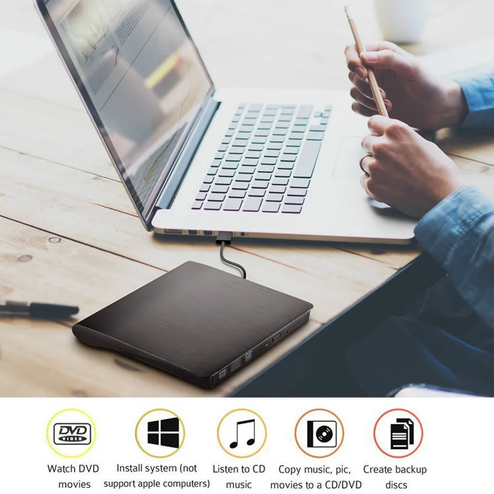 USB 3 0 Портативный внешний DVD CD +/-RW Writer/Burner/Rewriter ROM диск для Mac OS/Win7/Win8/Win10/Vista PC
