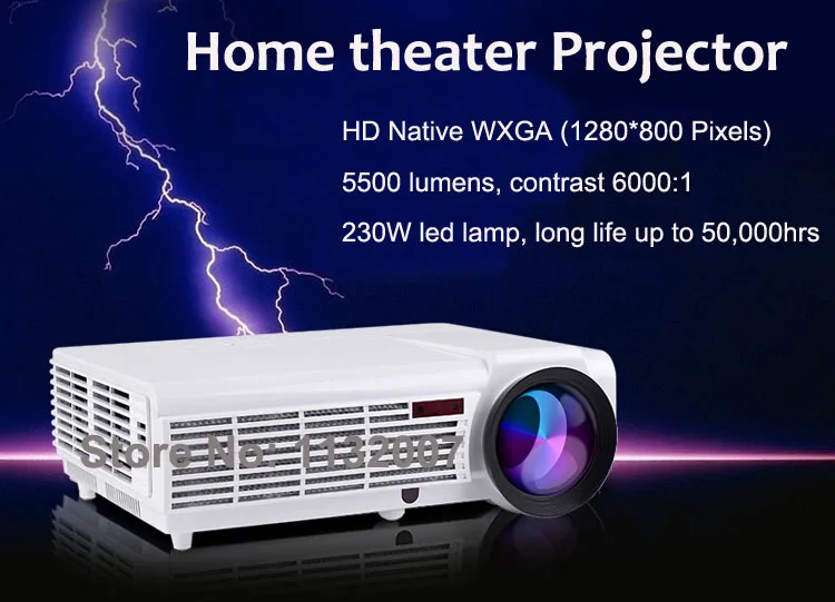 5500 люмен Smart Android 4.4 ЖК-Телевизор LED проектор Full HD аксессуары 1920x1080 3D домашний