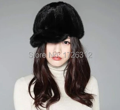 Real Mink fur hat female winter  mink hair cap knight cap thermal millinery women