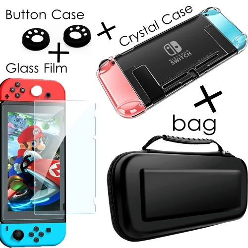 4 Kit-Trans White Жесткий прозрачный защитный чехол(ошибка) для Nintendo Switch Shell Funda прозрачный съемный защитный чехол Чехлы с кристаллами для Dockable - Цвет: 4 Kit-Trans White