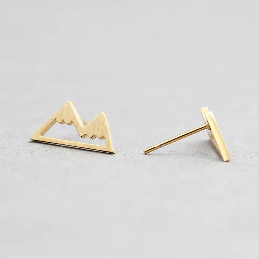 Rose Gold Color Aros Stainless Steel Snow Mountain Stud Earings Fashion Jewelry Women Gift Boucle D'oreille Femme Brincos Bijoux - купить
