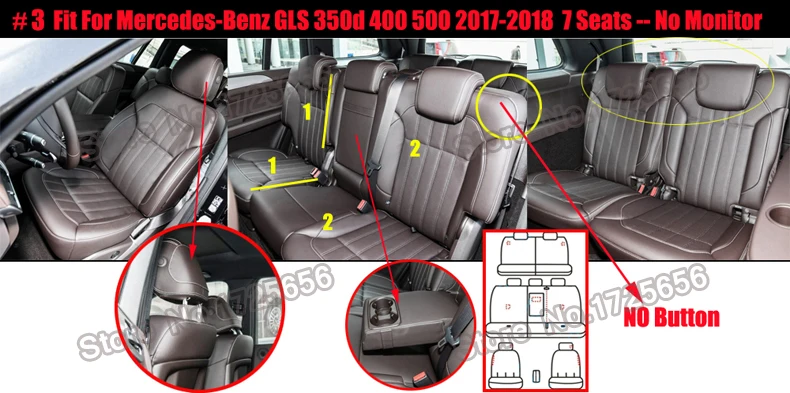 AutoDecorun Кожаные чехлы на сиденья для Mercedes-Benz GLS350d GLS550 GLS400 GLS320 GLS500 воловья кожа сиденье автомобиля крышка 22 шт