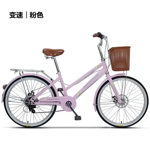 6speed pink Феникс 24-26 дюймов женский велосипед шоссейные велосипеды Ретро велосипед Дамский велосипед Bicicleta алюминиевый двойной дисковый тормоз Bisiklet Bicicleta Girl - Цвет: 6speed pink