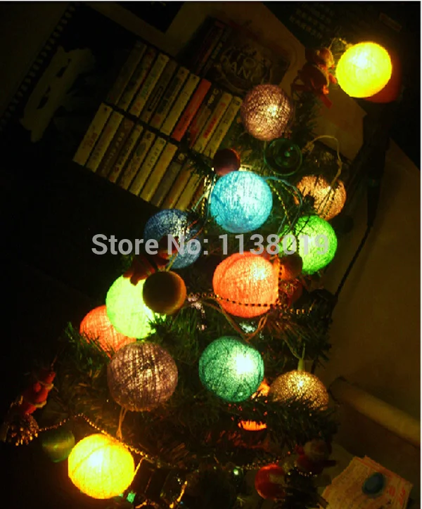 string lights bulb 20 COLORFUL Multicolor Cotton Balls String Lights Fairy Home/Patio Weddings XMAS Decoration 3m | Освещение