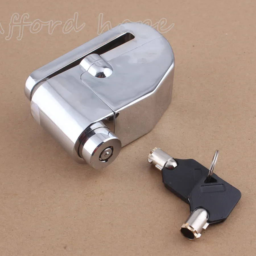 Free Shipping Chrome Motorcycle Bicycle Bike Scooter Wheel Disc Brake Lock Alarm Security Electronic Auto-Arm 100dB 8mm | Автомобили и