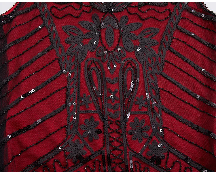 Женское винтажное платье в стиле Великий Гэтсби с блестками рукавом-миди