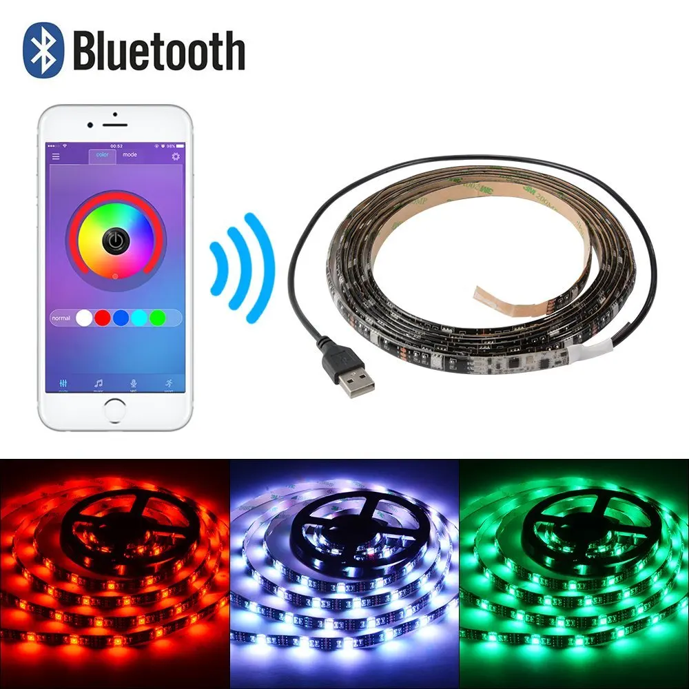 Bluetooth USB RGB 5050 Светодиодные ленты свет Smart App Управление гибкие ТВ фон полосы