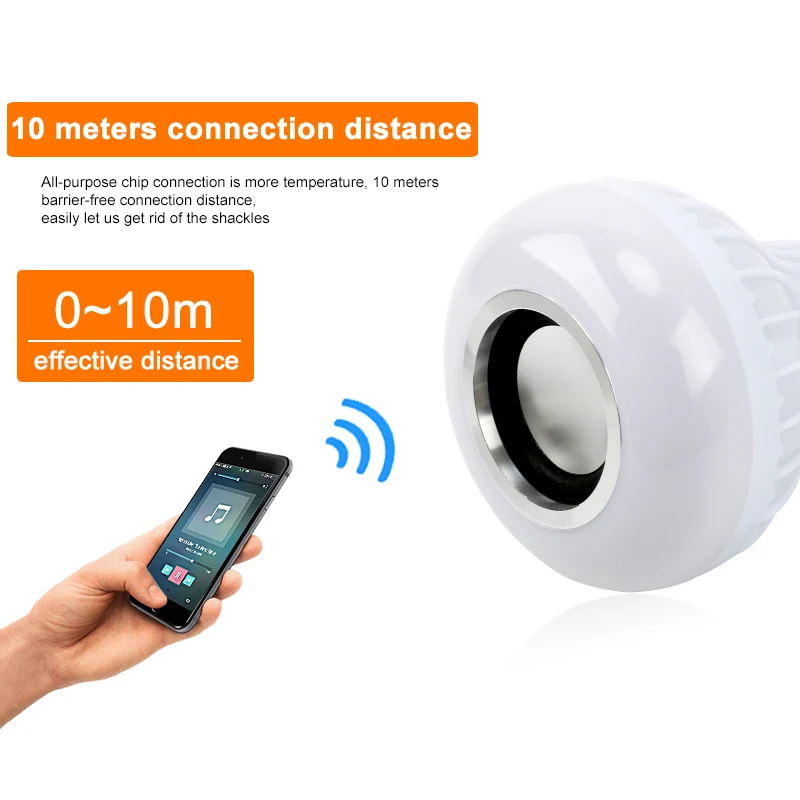 E27 светодиодная лампа 12 Вт RGB для воспроизведения музыки с регулируемой яркостью