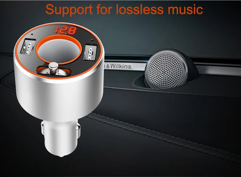 Автомобильный стиль Bluetooth 5,0 fm-передатчик Handsfree APE FLAC WMA без потерь стерео музыка MP3 плеер двойной USB зарядное устройство