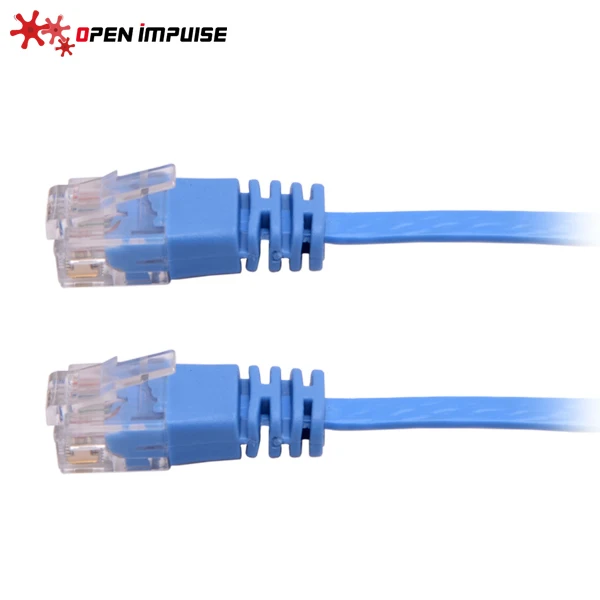 Открытый Impulse 3 м/10 футов Ультра тонкий Плоский CAT6 UTP Ethernet Патч Кабель синий
