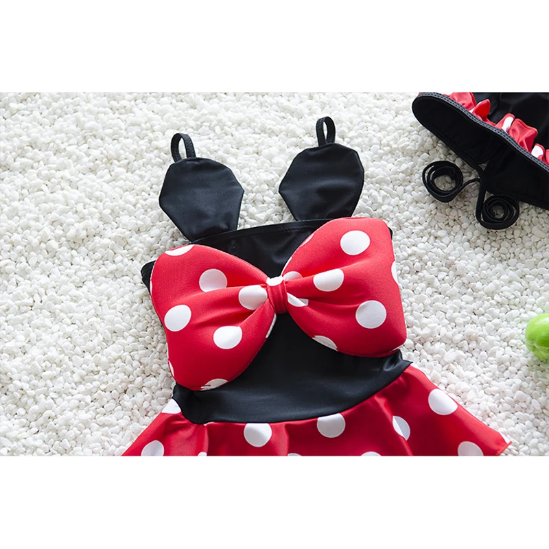 2018 Children Cartoon Swimwear Girls One Piece Swimsuit Kids Swimming Suit Baby Bikini Lovely Bowknot Lotus Leaf Hemline | Спорт и