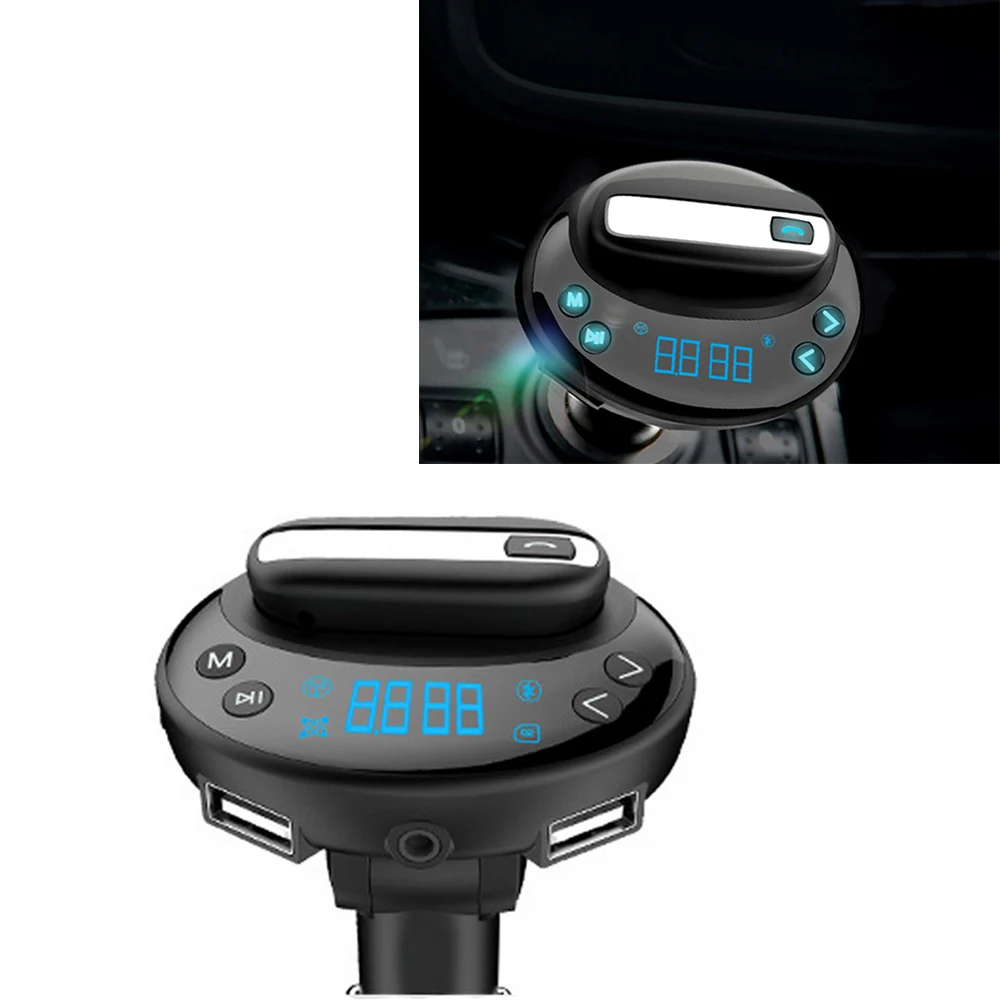 MP3 Dual USB с светящейся кнопкой V8 fm-передатчик гарнитура Handsfree музыкальный плеер