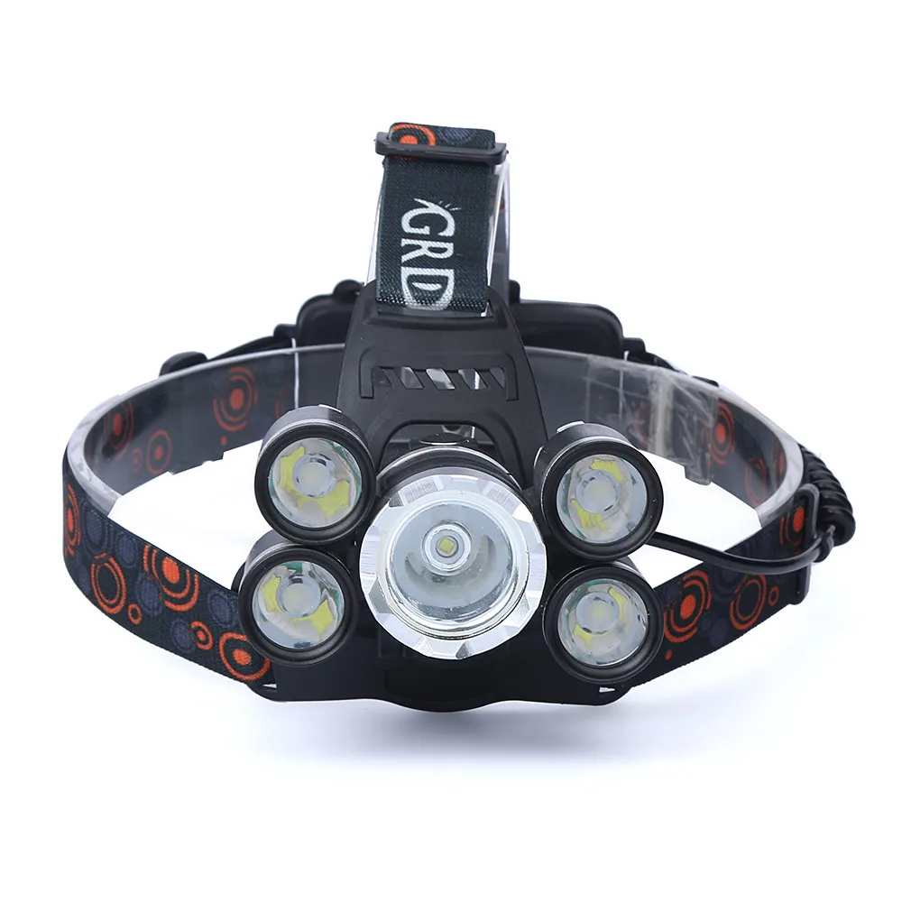 Ультра яркий 35000 LM 5X CREE XM-L T6 светодио дный Перезаряжаемые фары фара путешествия Кемпинг Фонарь налобный Водонепроницаемый практические 21