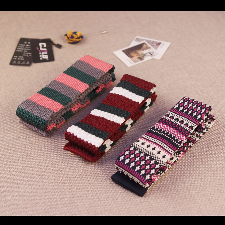 Мужские вязаные галстуки бабочки повседневные облегающие из полиэстера в