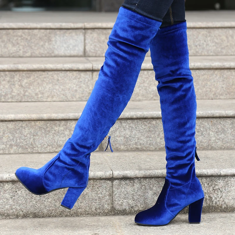 Узкие сапоги пикантные Сапоги выше колена женские мотоциклетные на высоком