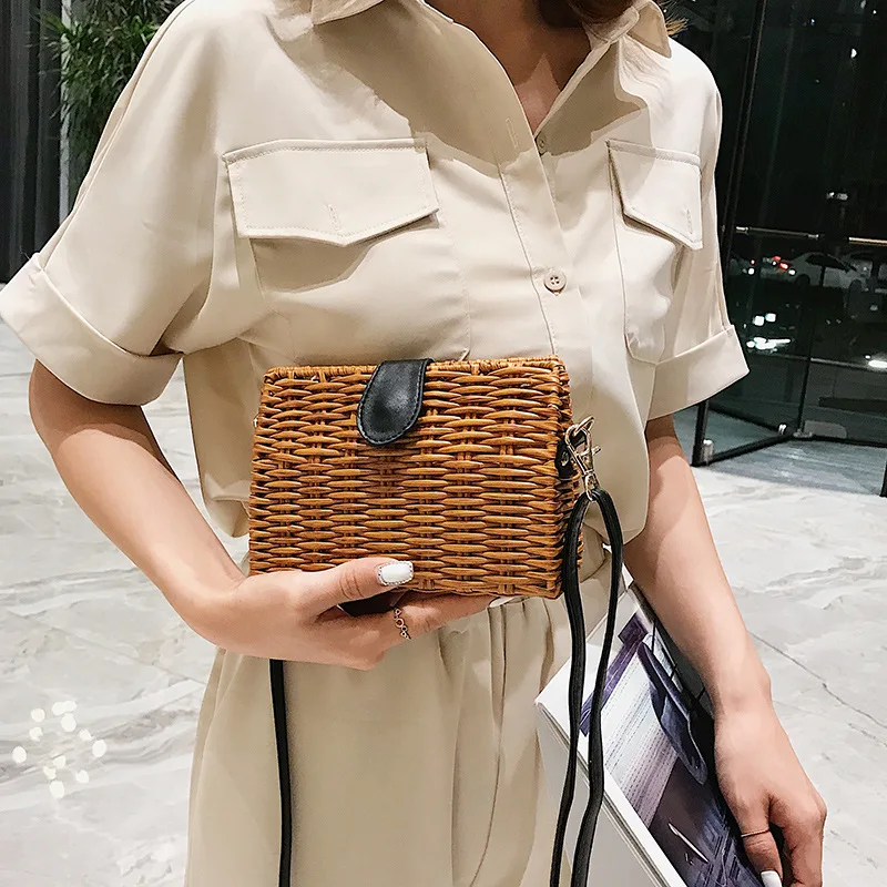 2019 новая женская сумка из ротанга роскошная дизайнерская пляжная Основная на