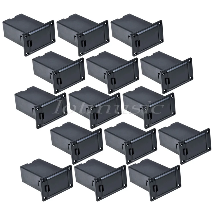 

15Pcs Black 9V Battery Holder/Case/Box Active Pickup Compartment Square ABS Cover Case For Guitar Bass Replacement