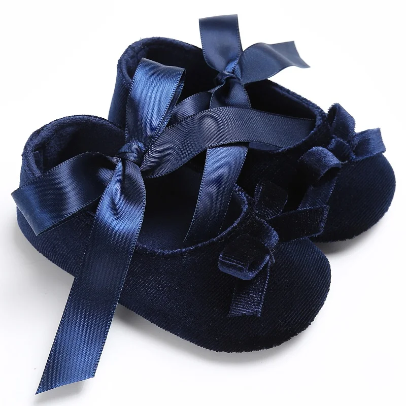 

2017 Newborn Baby Girls Princess Shoes Kids First Walkers Mary Jane Bow Dress Ballet Soft Soled Crib Baby Footwear