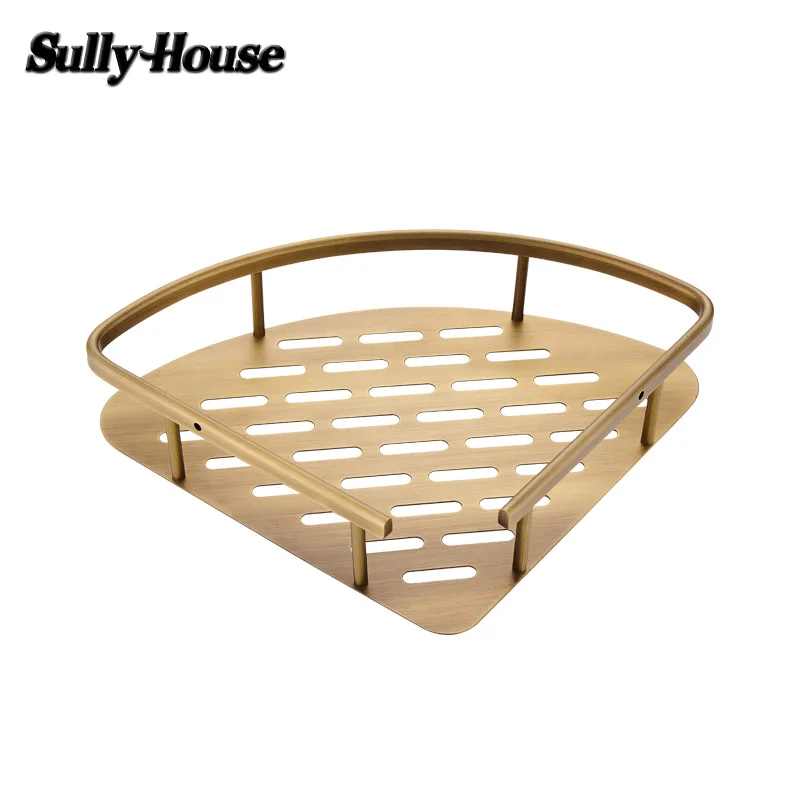 Античная латунная угловая корзина Sully House для ванной комнаты бронзовые