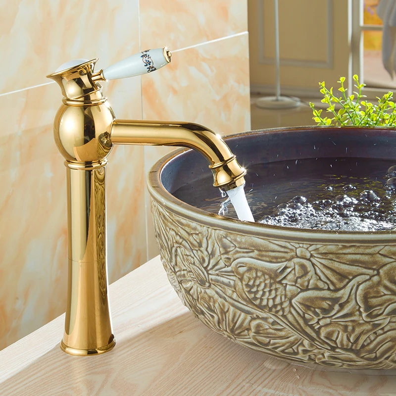 Copper water tap kitchen sink basin faucet gold, Bathroom wa