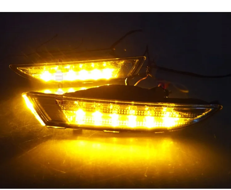 Ownsun новое обновление LED Габаритные огни DRL с желтым сигналом поворота для VW Scirocco 2009