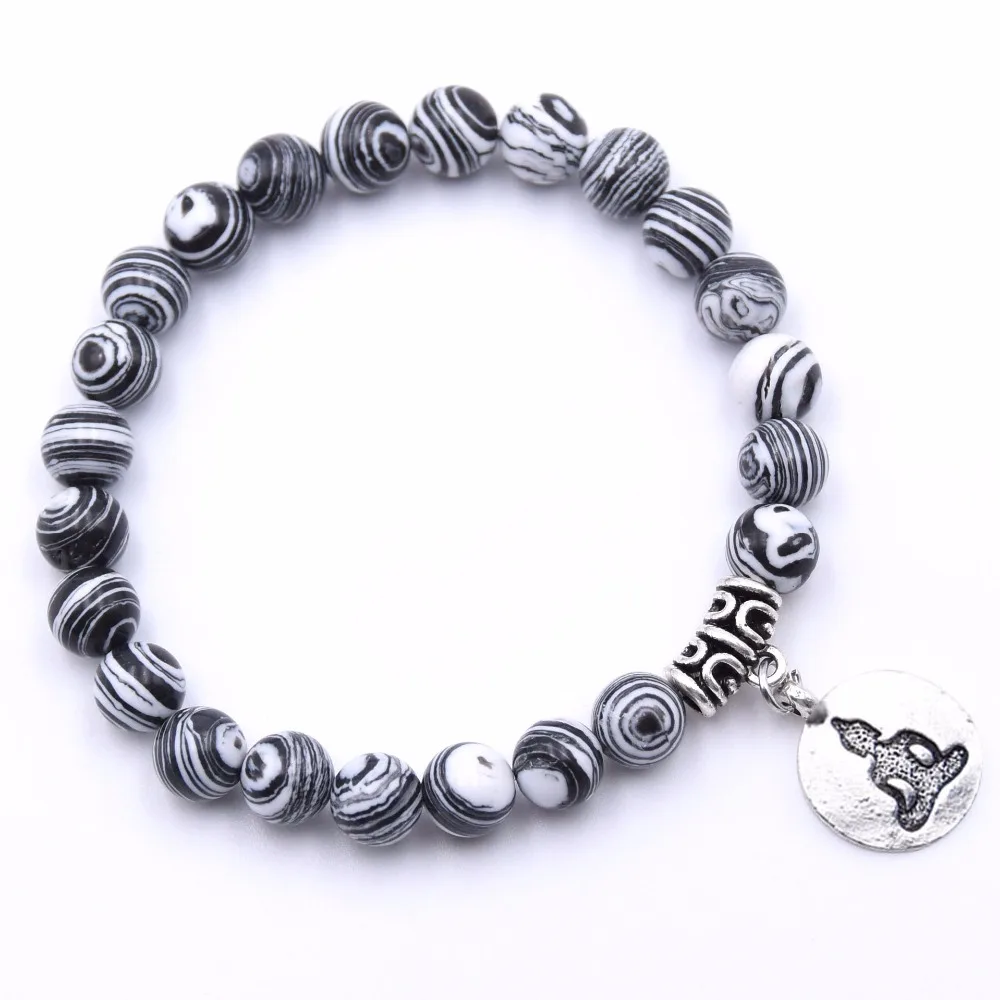 Браслет из натурального камня для йоги женский и мужской браслет с подвеской