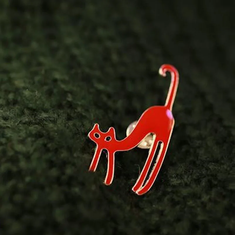 New Design Enamel Lovely Animal Cute Cat Brooches Up Collar Tips Epaulette Brooch Christmas Gifts | Украшения и аксессуары