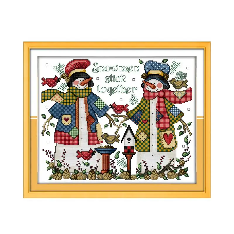 Вышивка крестом Снеговик набор для рукоделия 11CT напечатанная вышитая ткань