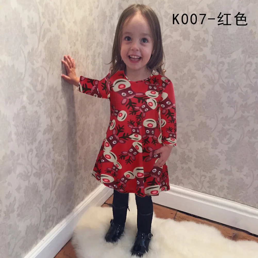 

2016 children's clothes Santa child dress hot style dress hot style New Casual Cotton Print Girls Dresses Kids Clothes Dresses