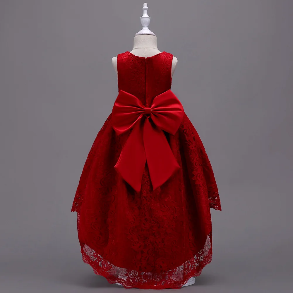 Детское кружевное бальное платье без рукавов со шлейфом | Детская одежда и обувь