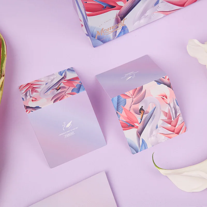 Креативная Ручная свадебная открытка с лебедем фиолетовая праздничная на день