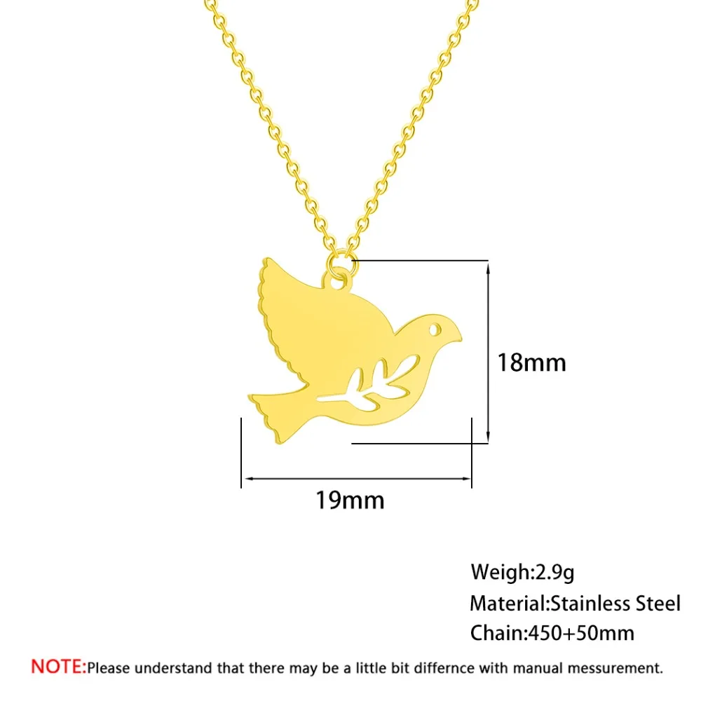 Чандлер 2019 Очаровательное ожерелье с голубем мира очень простое Золотое колье