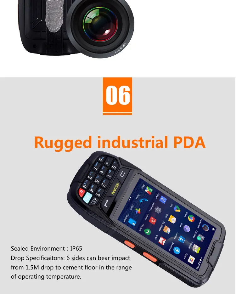 Caribe PL-40L промышленный кпк портативный сканер 2D штрих-кода с NFC RFID gps Bluetooth