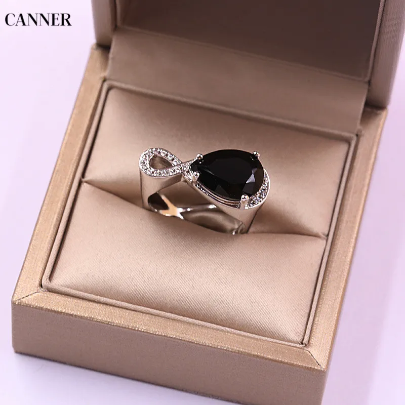 Canner Big Square Geometric Ring With Large Stone Crystal Engagement Rings For Men Women Vintage Punk Knuckle Finger W4 | Украшения и