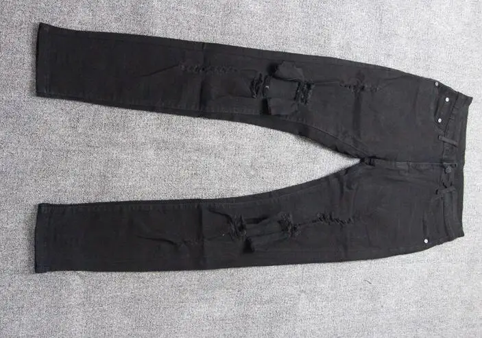 Узкие потертые зауженные рваные джинсы для мужчин мужские дизайнерские брюки