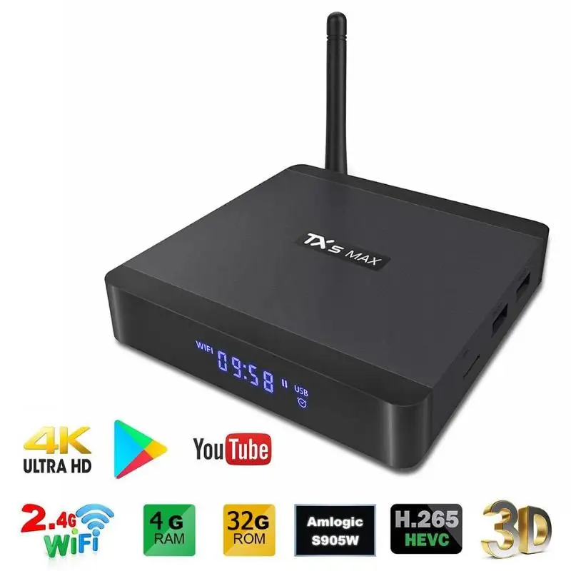 AMOBSAT TX5 Max ТВ приставка Android 8,1 Amlogic S905X2 DDR4 4G 32G медиаплеер 2,4G+ 5G двойной WiFi BT 4,2 1000M LAN 4K HD телеприставка